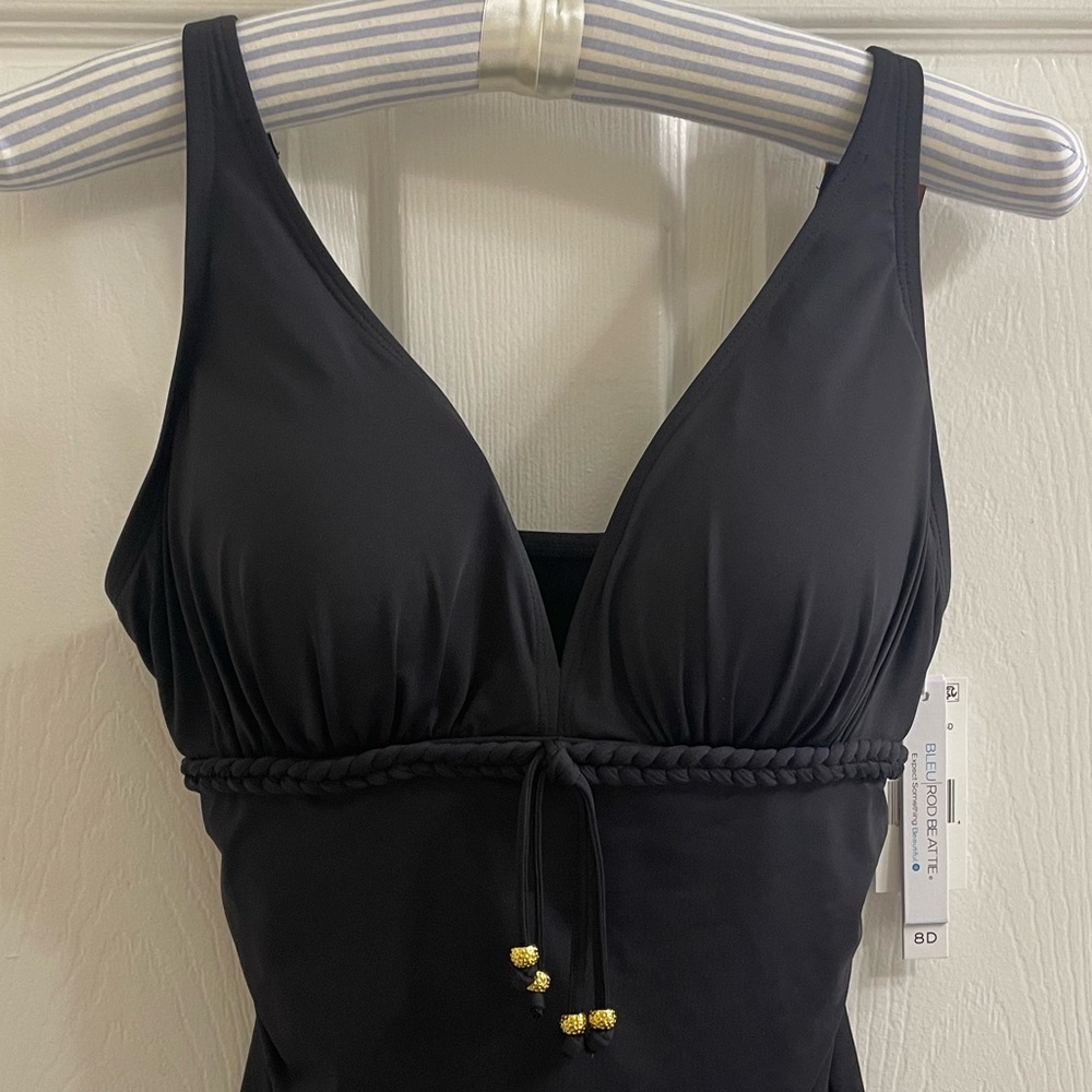 🌊NWT! Bleu Rod Beattie Black Tankini Top. Size 8D. Retail price $89 - Picture 13 of 13
